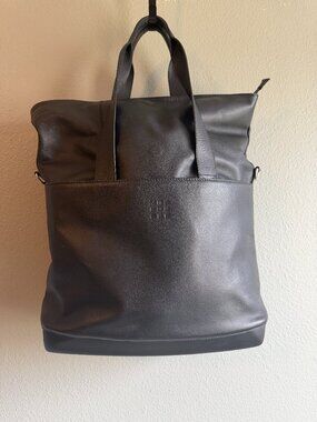 Moleskine 100% Cow Leather Oversized Convertible Tote Weekender Black